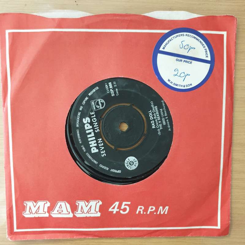 The Four Seasons  Rag Doll / Silence Is Golden - Vinyl 7" Record - Very-Good+ Quality (VG+) (v...