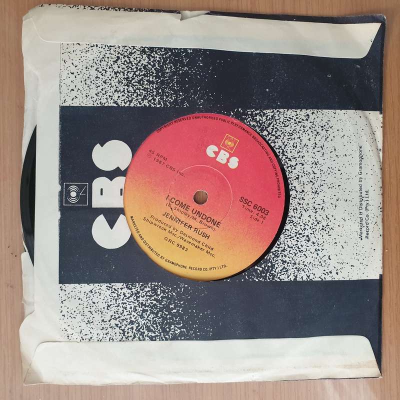 Jennifer Rush  I Come Undone / Search The Sky - Vinyl 7" Record - Very-Good+ Quality (VG+) (ve...