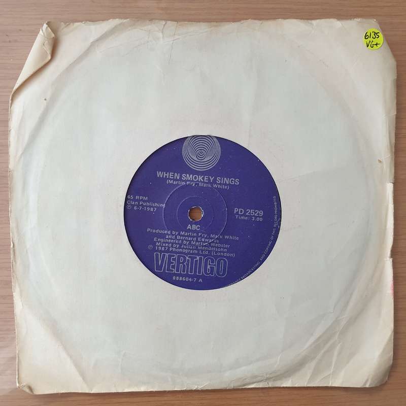 ABC  When Smokey Sings - Vinyl 7" Record - Very-Good+ Quality (VG+) (verygoodplus7)