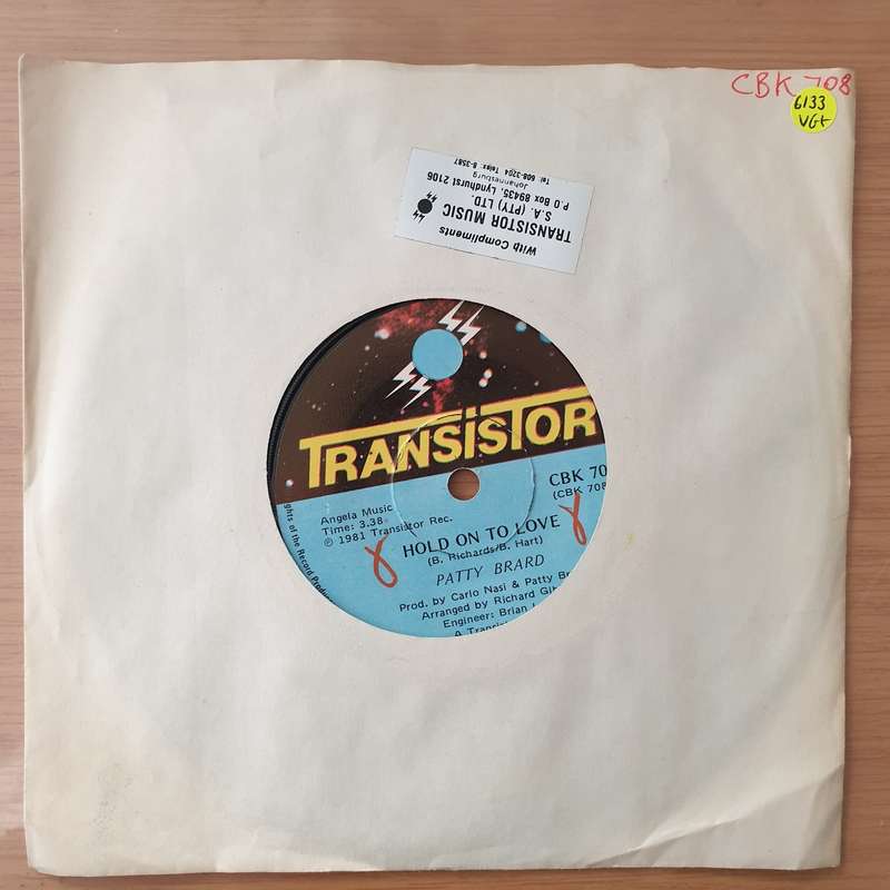 Patty Brard  Hold On To Love - Vinyl 7" Record - Very-Good+ Quality (VG+) (verygoodplus7)