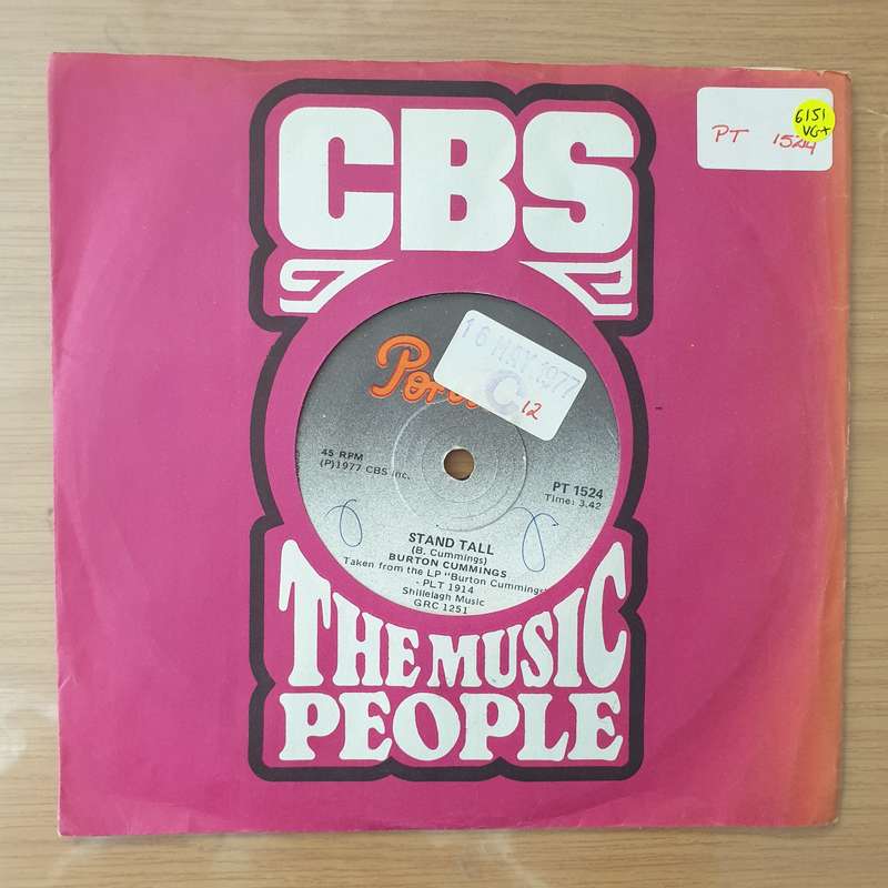 Burton Cummings  Stand Tall / Burch Magic - Vinyl 7" Record - Very-Good+ Quality (VG+) (verygo...