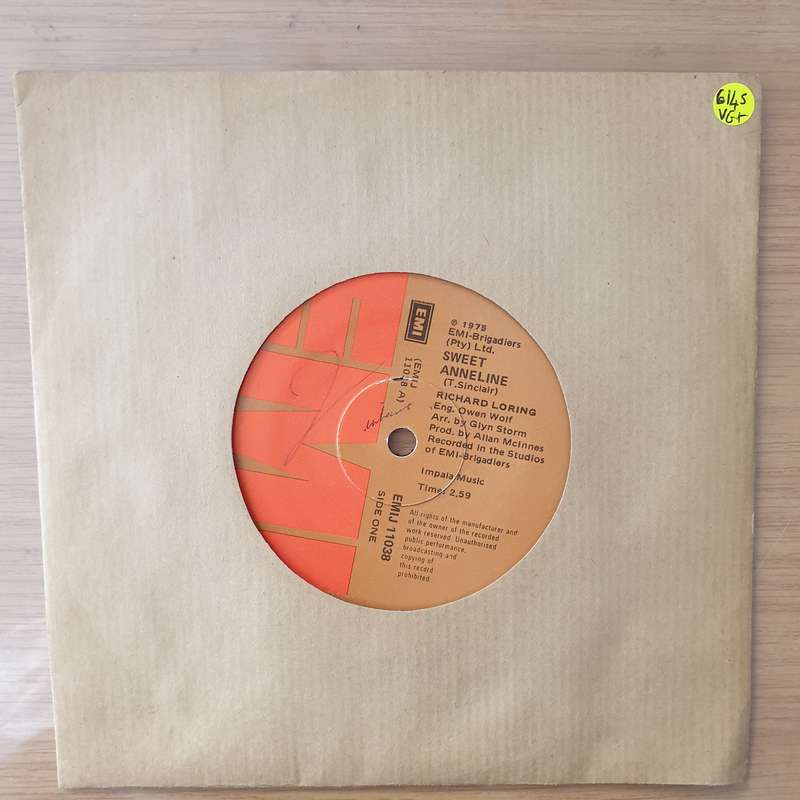 Richard Loring  Sweet Anneline - Vinyl 7" Record - Very-Good+ Quality (VG+) (verygoodplus7)