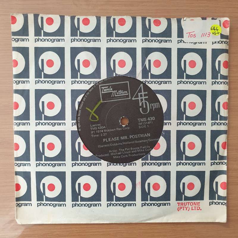 The Pat Boone Family  Please, Mr. Postman - Vinyl 7" Record - Very-Good+ Quality (VG+) (verygo...