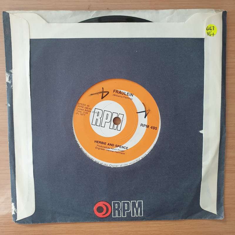 Herbie and Spence - Fraulein - Vinyl 7" Record - Very-Good+ Quality (VG+) (verygoodplus7)