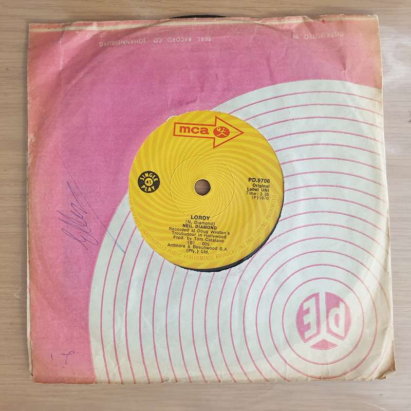Neil Diamond  Cracklin' Rosie - Vinyl 7" Record - Very-Good+ Quality (VG+) (verygoodplus7)