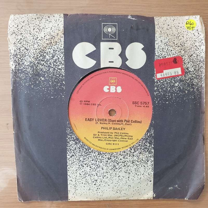 Philip Bailey Duet With Phil Collins  Easy Lover - Vinyl 7" Record - Very-Good+ Quality (VG+) ...