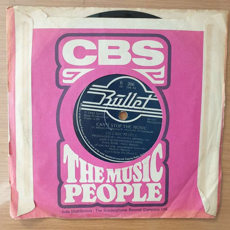 Village People  Can't Stop The Music - Vinyl 7" Record - Very-Good+ Quality (VG+) (verygoodplus7)