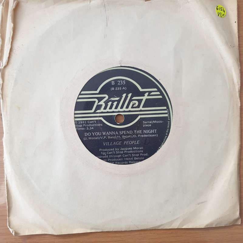 Village People  Do You Wanna Spend The Night - Vinyl 7" Record - Very-Good+ Quality (VG+) (ver...
