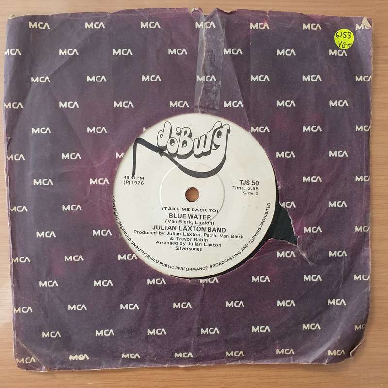 Julian Laxton Band  (Take Me Back To) Blue Water - Vinyl 7" Record - Very-Good+ Quality (VG+) ...