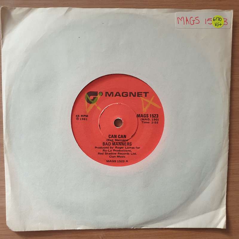 Bad Manners  Can Can - Vinyl 7" Record - Very-Good+ Quality (VG+) (verygoodplus7)