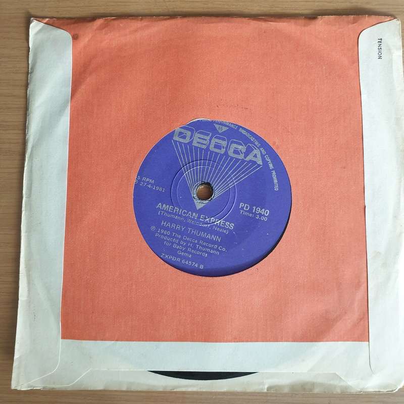 Harry Thumann  Underwater - Vinyl 7" Record - Very-Good+ Quality (VG+) (verygoodplus7) (D)