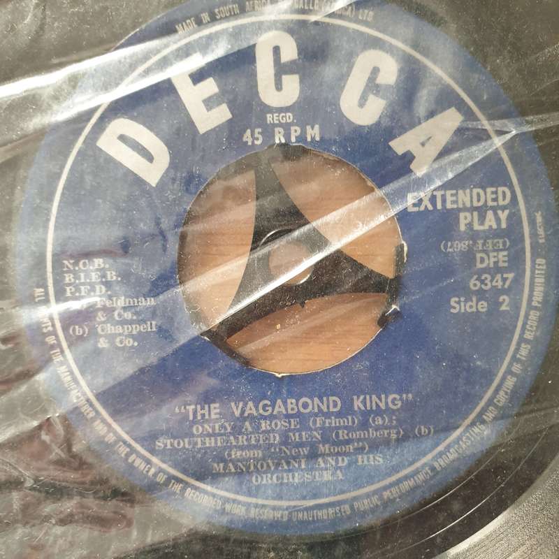Mantovani And His Orchestra  The Vagabond King  - Vinyl 7" Record - Very-Good- Quality (VG-) (...