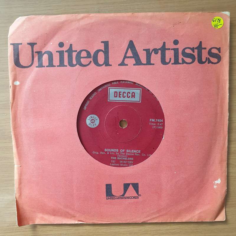 The Bachelors  The Sound Of Silence  - Vinyl 7" Record - Very-Good- Quality (VG-) (minus7)