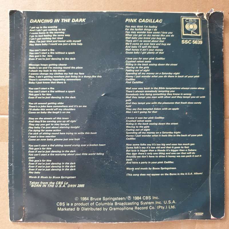 Bruce Springsteen  Dancing In The Dark - Vinyl 7" Record - Very-Good Quality (VG)  (verry7)