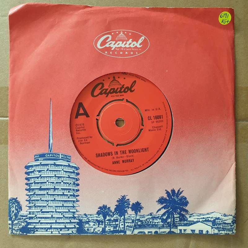 Anne Murray  Shadows In The Moonlight - Vinyl 7" Record - Very-Good+ Quality (VG+) (verygoodpl...