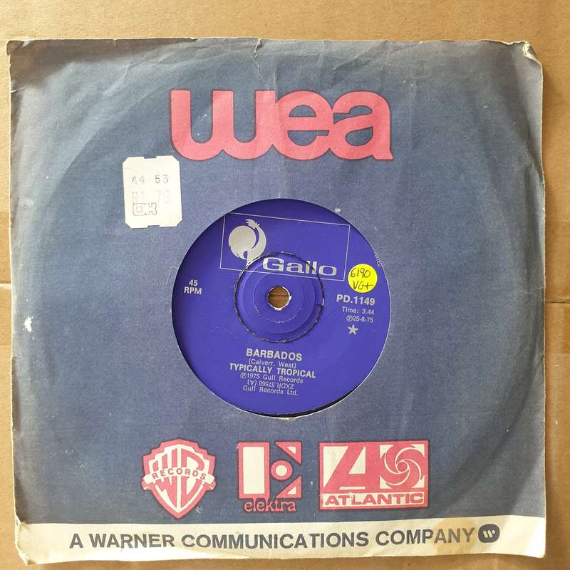 Typically Tropical  Barbados/Sandy - Vinyl 7" Record - Very-Good+ Quality (VG+) (verygoodplus7)