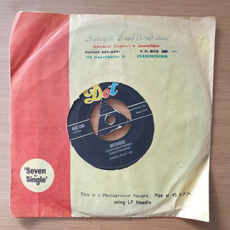 Jimmie Rodgers  No One Will Ever Know - Vinyl 7" Record - Very-Good+ Quality (VG+) (verygoodpl...