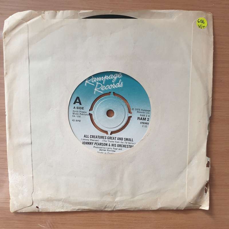 Johnny Pearson & His Orchestra  All Creatures Great And Small - Vinyl 7" Record - Very-Good+ Q...