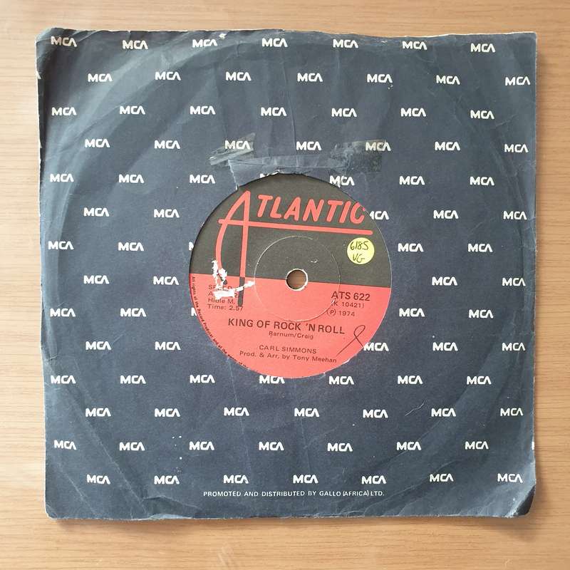 Carl Simmons   King Of Rock 'N Roll - Vinyl 7" Record - Very-Good Quality (VG)  (verry7)