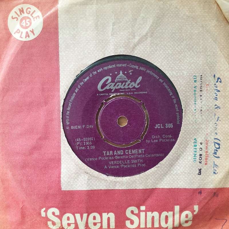 Verdelle Smith  Tar And Cement / A Piece Of The Sky - Vinyl 7" Record - Very-Good+ Quality (VG...