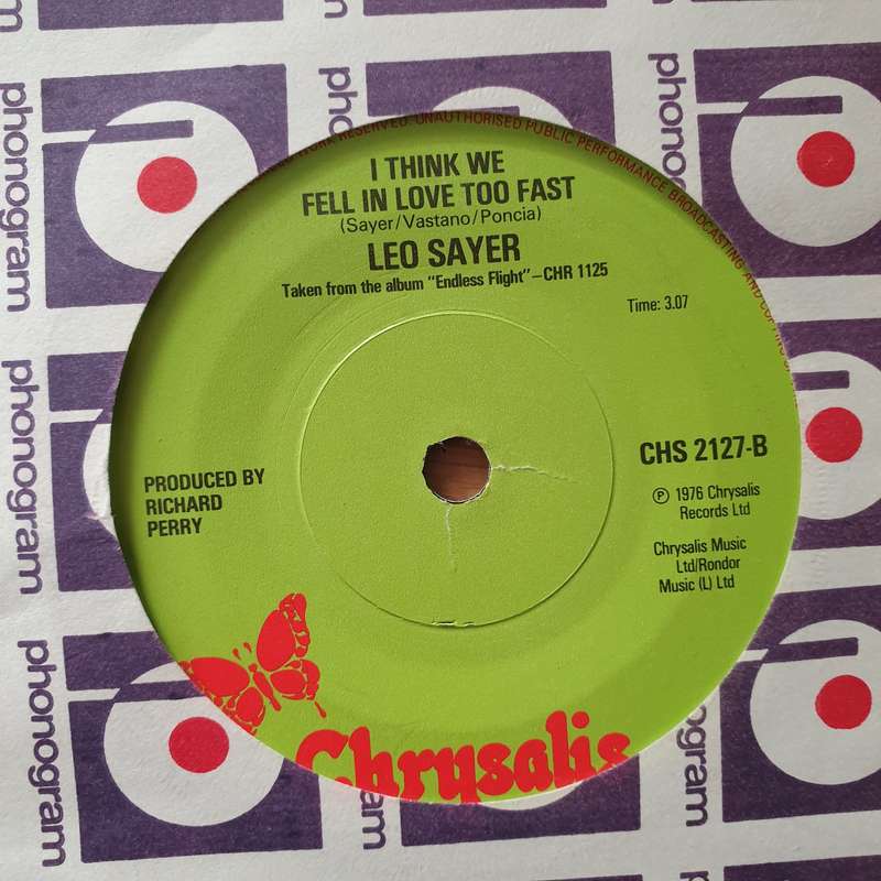 Leo Sayer  When I Need You - Vinyl 7" Record - Very-Good+ Quality (VG+) (verygoodplus7)