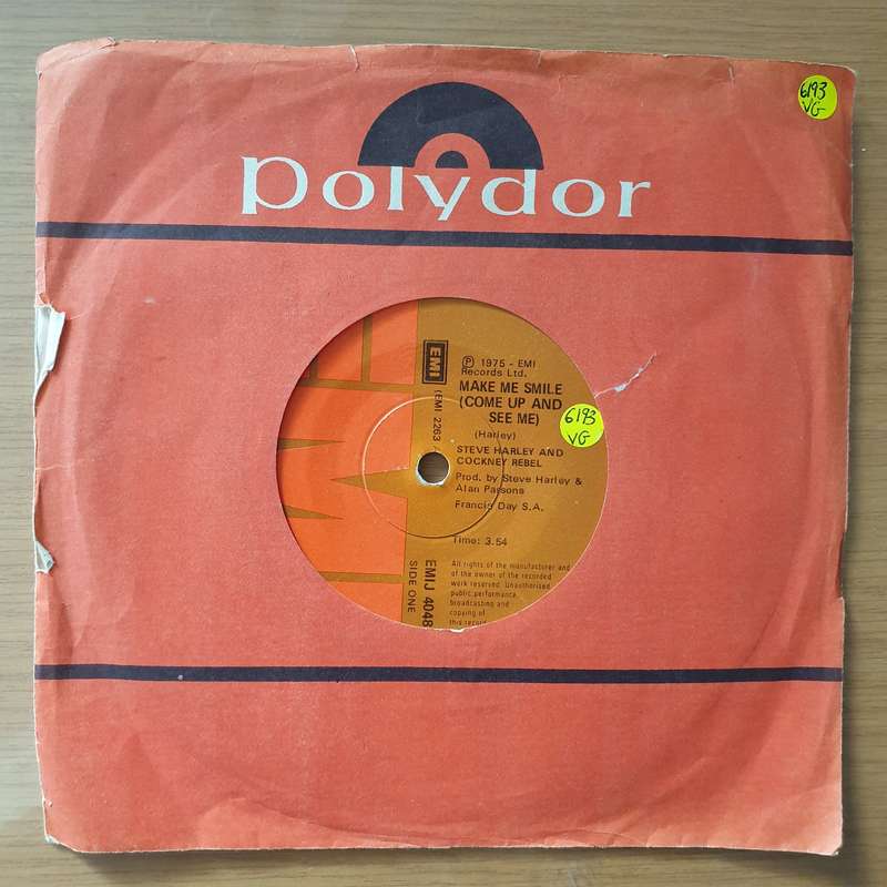 Steve Harley And Cockney Rebel  Make Me Smile (Come Up And See Me) - Vinyl 7" Record - Very-Go...