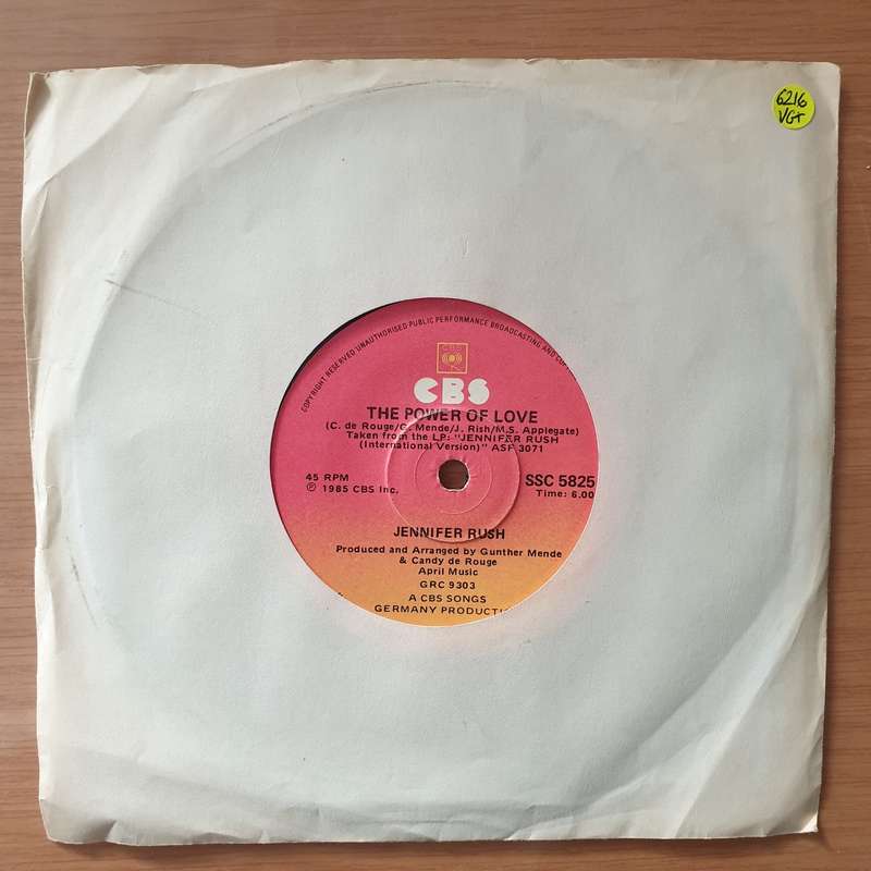 Jennifer Rush  The Power Of Love - Vinyl 7" Record - Very-Good+ Quality (VG+) (verygoodplus7)
