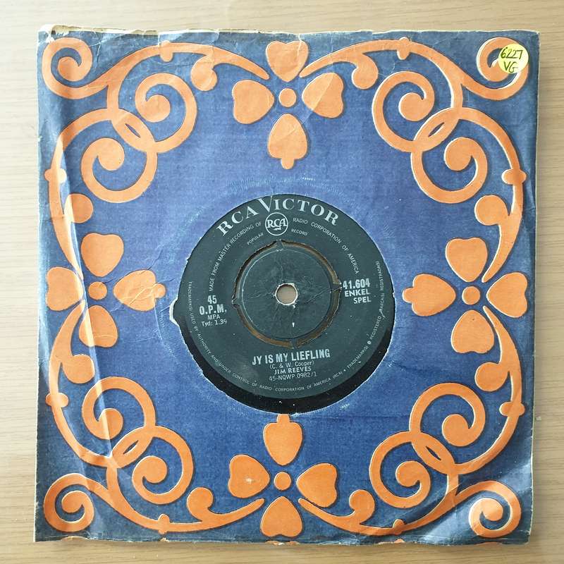 Jim Reeves  Jy Is My Liefling - Vinyl 7" Record - Very-Good Quality (VG)  (verry7)