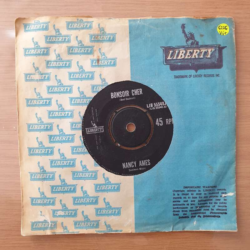 Nancy Ames  Bonsoir Cher / Cu Cu Rru Cu Cu Paloma - Vinyl 7" Record - Very-Good+ Quality (VG+)...