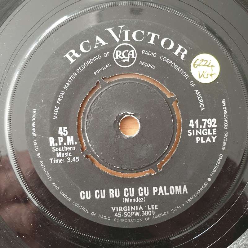 Virginia Lee- Cu Cu Ru Cu Cu Paloma/Hush Hush Sweet Charlotte - Vinyl 7" Record - Very-Good+ Qual...