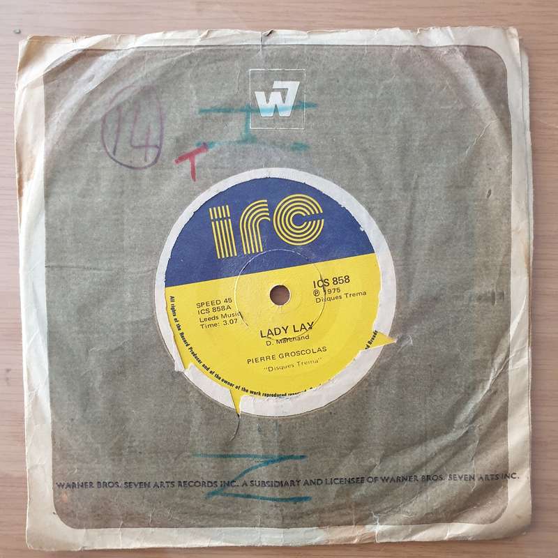Pierre Groscolas  Lady Lay / Fool (Can't You See She's Gone) - Vinyl 7" Record - Very-Good Qua...