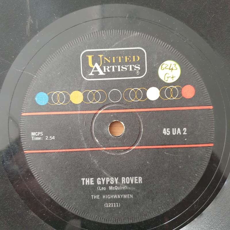 The Highwaymen  Cotton Fields / The Gypsy Rover - Vinyl 7" Record - Good+ Quality (G+) (gplus)