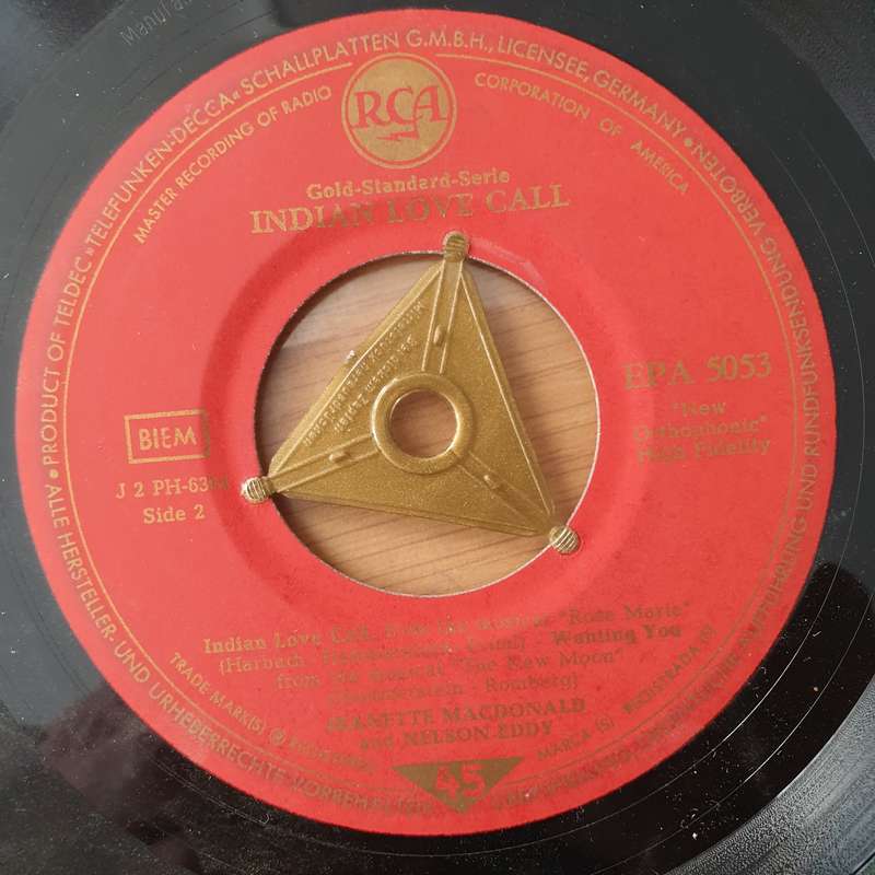 Jeanette MacDonald, Nelson Eddy  Indian Love Call - Vinyl 7" Record - Good+ Quality (G+) (gplus)