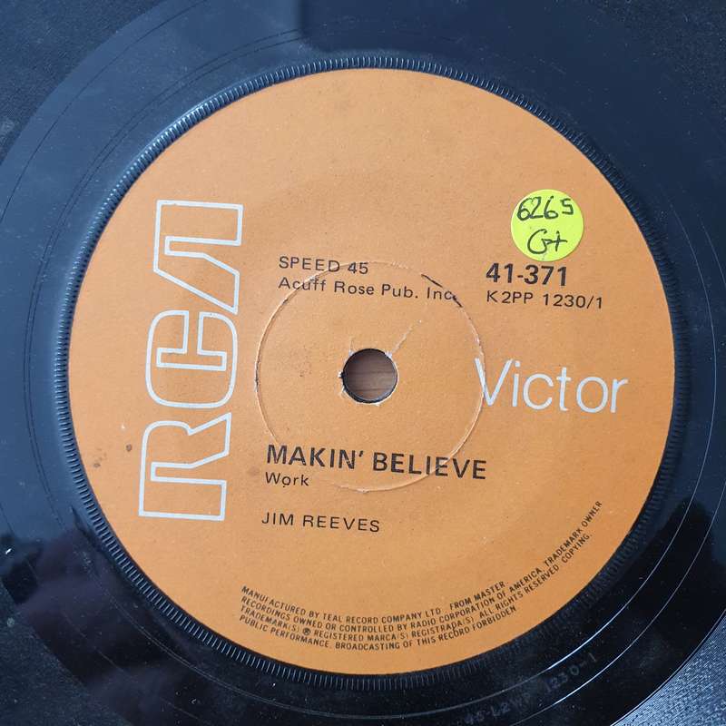 Jim Reeves  Making Believe - Vinyl 7" Record - Good+ Quality (G+) (gplus)