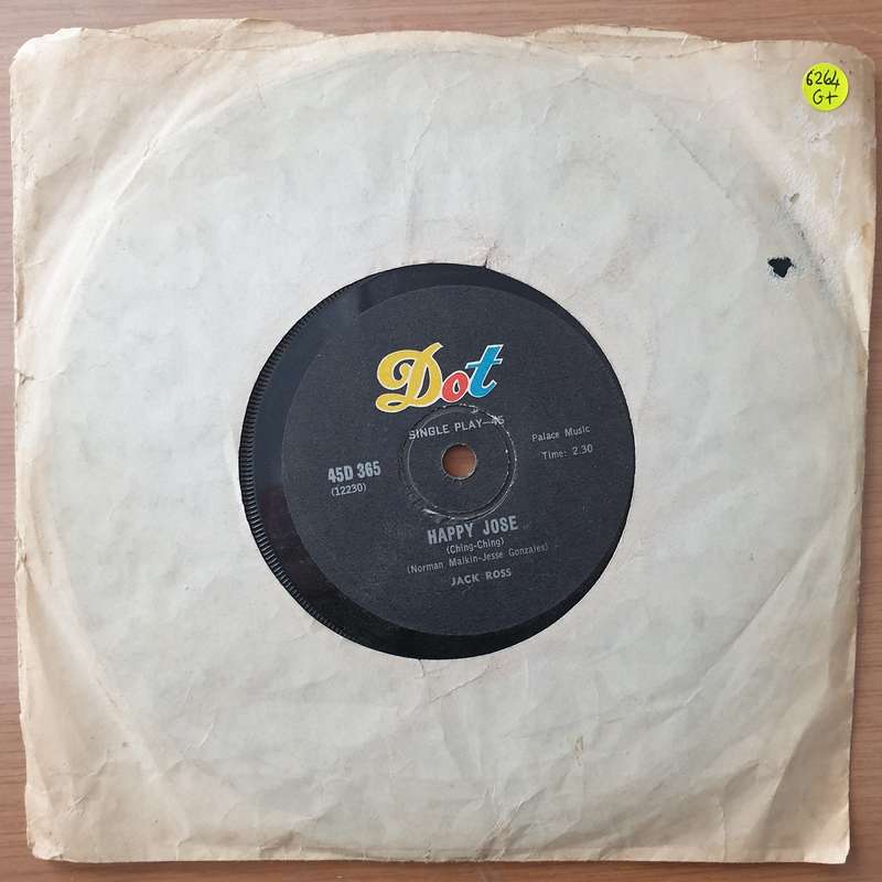 Jack Ross  Happy Jose (Ching-Ching) - Vinyl 7" Record - Good+ Quality (G+) (gplus)