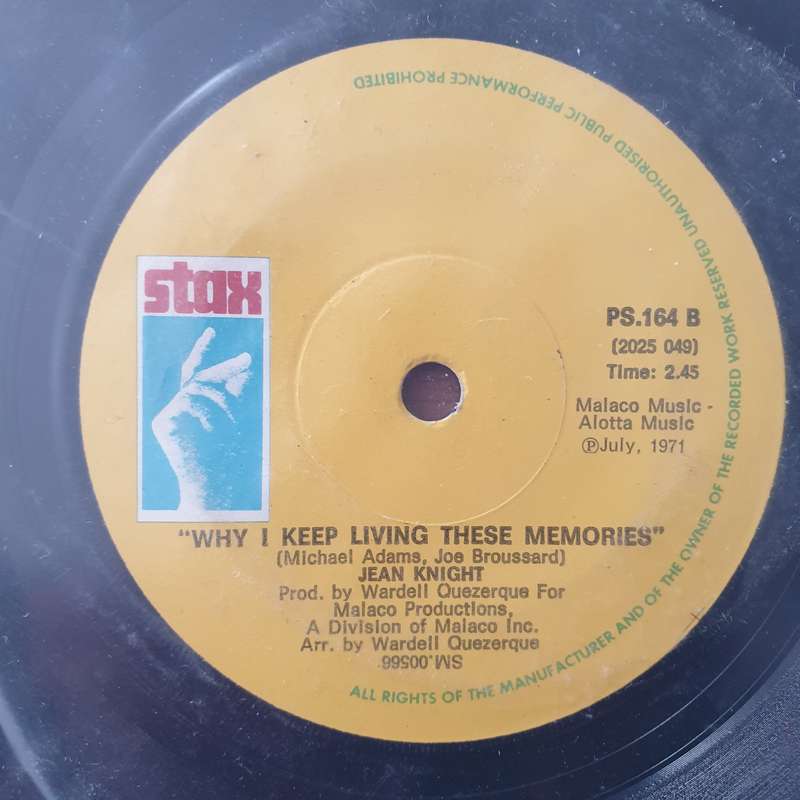 Jean Knight  Mr. Big Stuff / Why I Keep Living These Memories - Vinyl 7" Record - Very-Good+ Q...