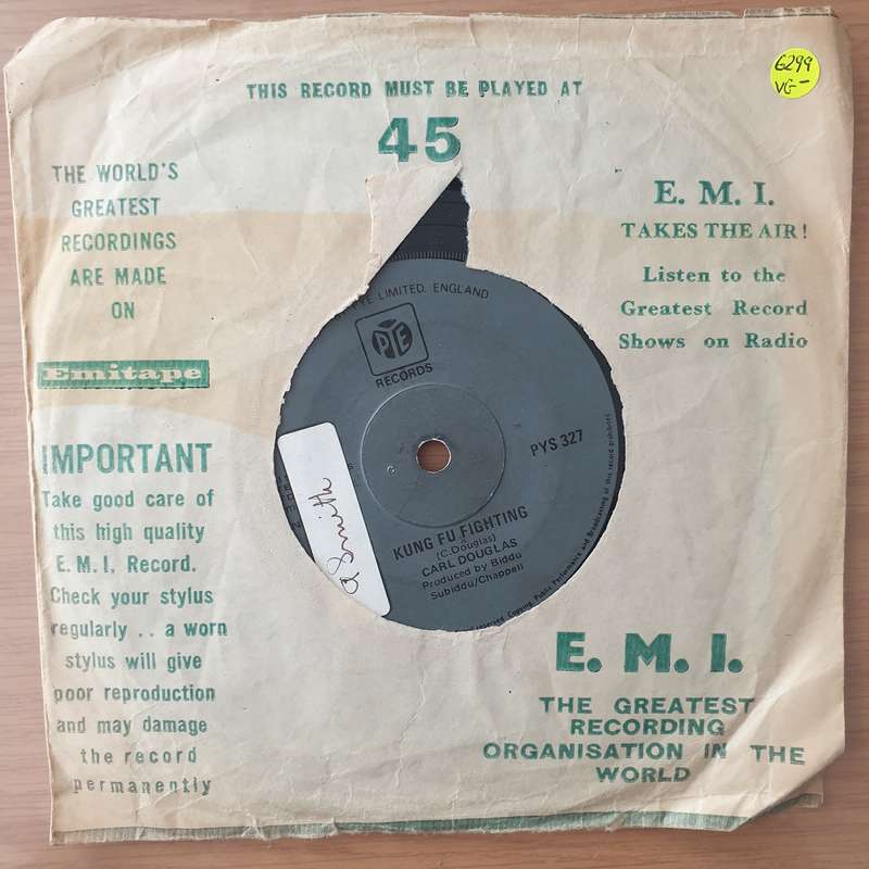 Carl Douglas  Kung Fu Fighting  - Vinyl 7" Record - Very-Good- Quality (VG-) (minus7)