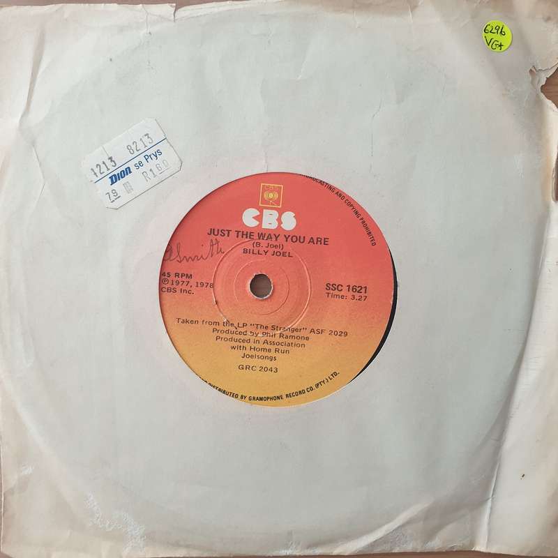 Billy Joel  Just The Way You Are - Vinyl 7" Record - Very-Good+ Quality (VG+) (verygoodplus7)