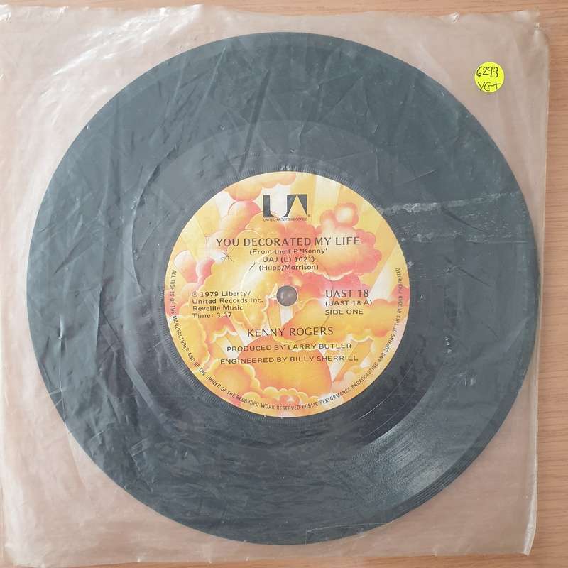 Kenny Rogers - You Decorated my Life - Vinyl 7" Record - Very-Good+ Quality (VG+) (verygoodplus7)