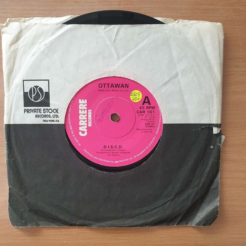 Ottawan  D.I.S.C.O. - Vinyl 7" Record - Very-Good+ Quality (VG+) (verygoodplus7)