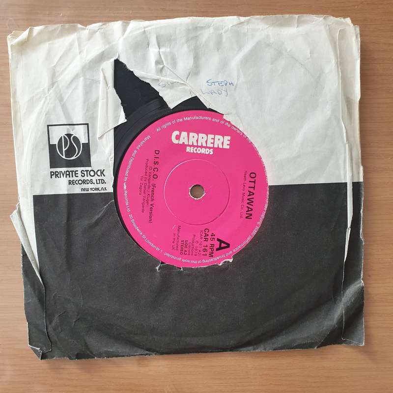 Ottawan  D.I.S.C.O. - Vinyl 7" Record - Very-Good+ Quality (VG+) (verygoodplus7)