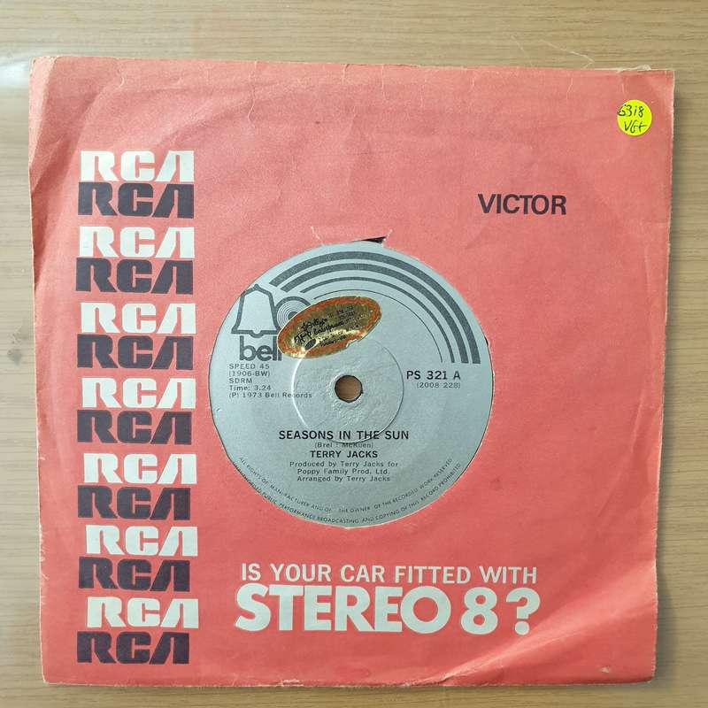 Terry Jacks  Seasons In The Sun - Vinyl 7" Record - Very-Good+ Quality (VG+) (verygoodplus7)