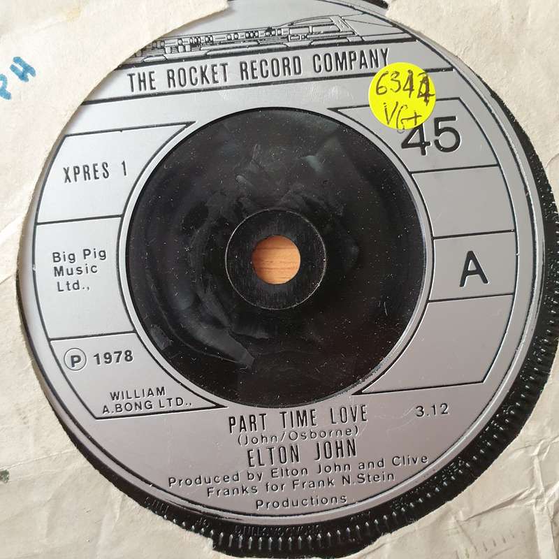 Elton John  Part Time Love - Vinyl 7" Record - Very-Good+ Quality (VG+) (verygoodplus7)