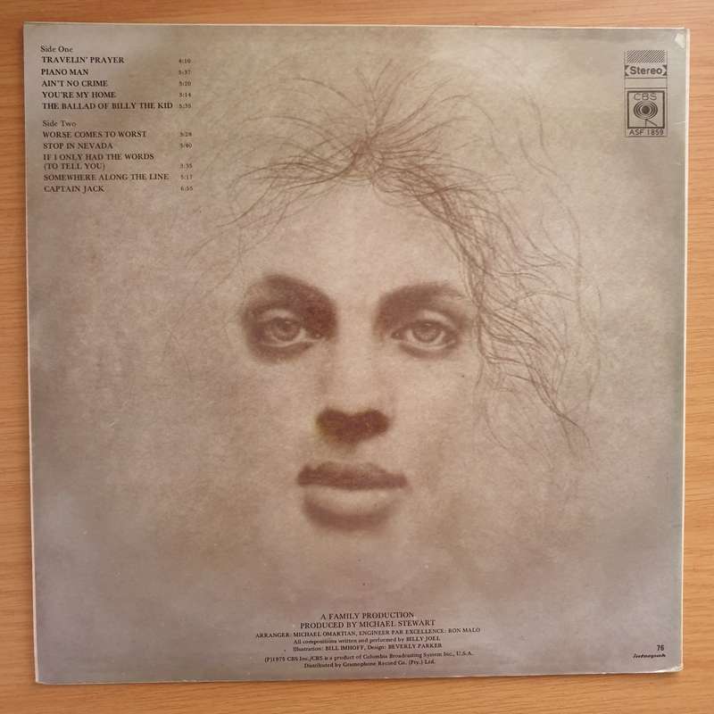 Billy Joel  Piano Man - Vinyl LP Record - Very-Good+ Quality (VG+) (verygoodplus)