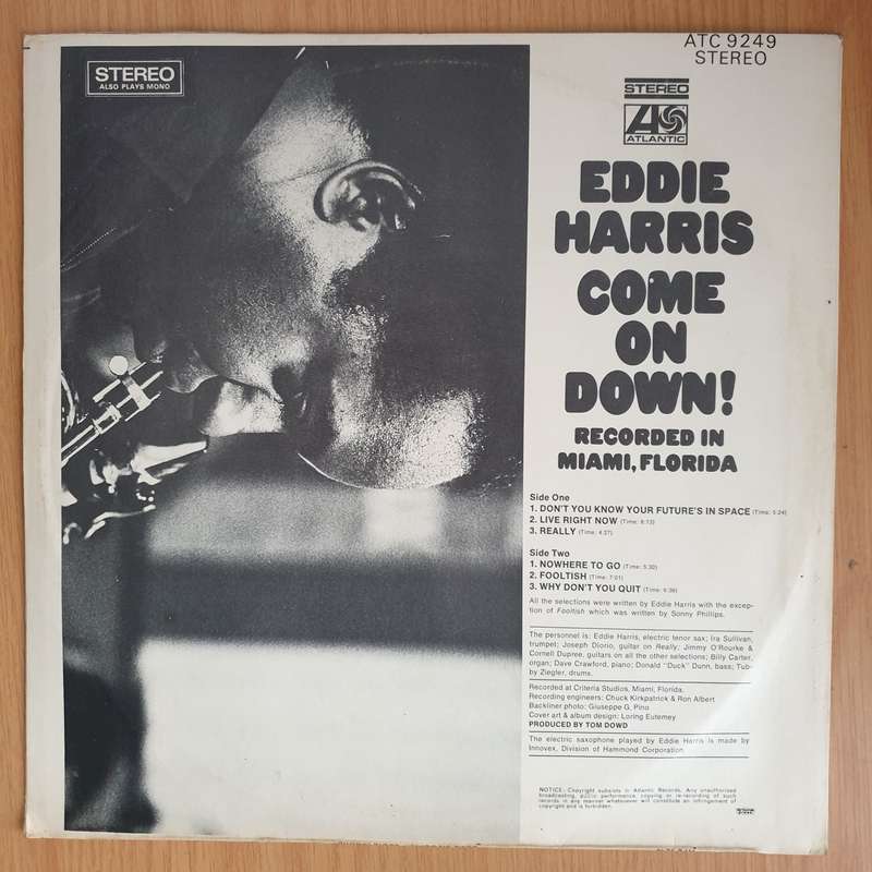 Eddie Harris  Come On Down! - Vinyl LP Record - Very-Good+ Quality (VG+) (verygoodplus)