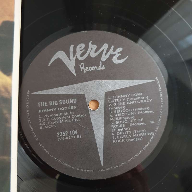 Johnny Hodges And The Ellington Men  The Big Sound - Vinyl LP Record - Very-Good+ Quality (VG+...