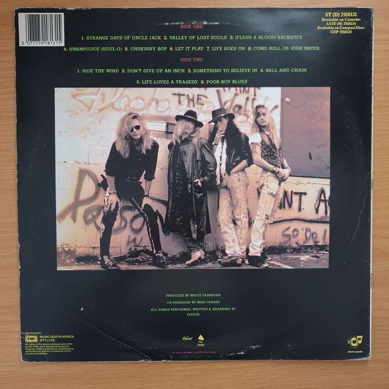 Poison  Flesh & Blood - Vinyl LP Record - Very-Good+ Quality (VG+) (verygoodplus)