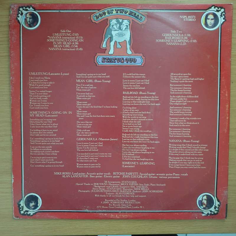 Status Quo  Dog Of Two Head - Vinyl LP Record - Very-Good+ Quality (VG+) (verygoodplus)