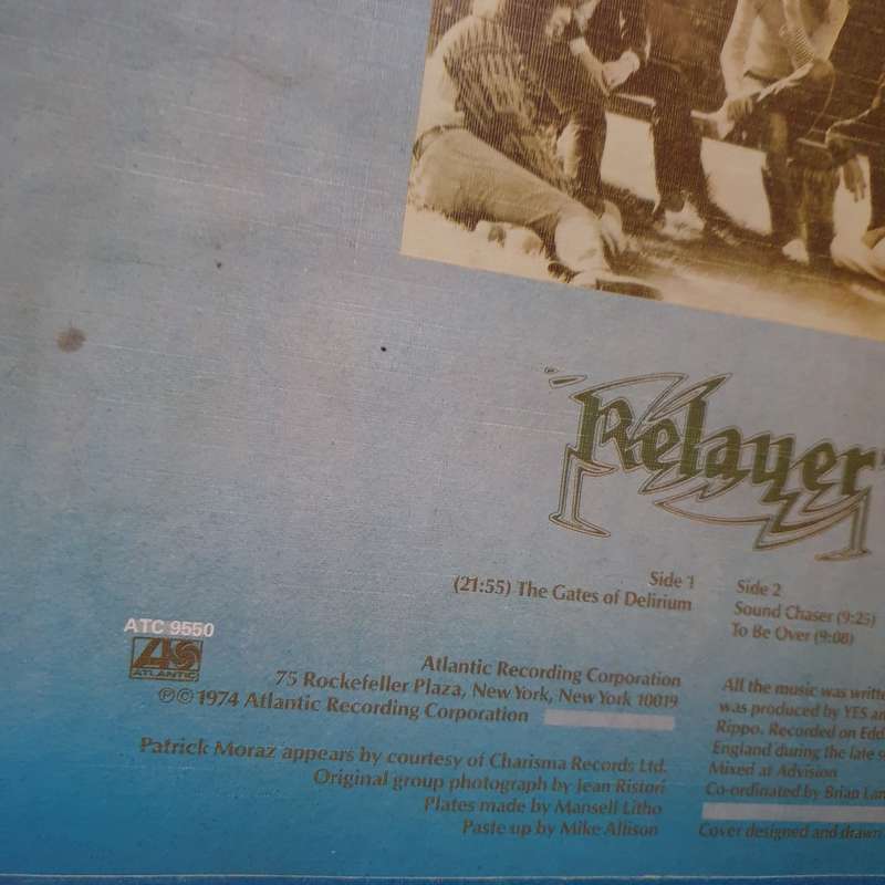 Yes  Relayer - with lyrics inner- Vinyl LP Record - Very-Good+ Quality (VG+) (verygoodplus)