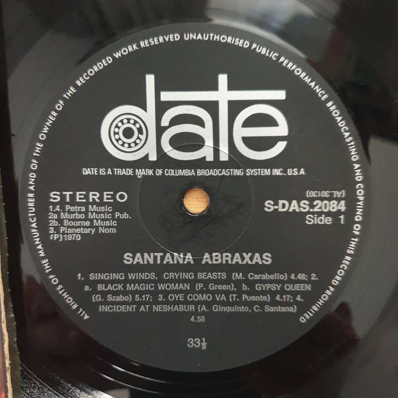 Santana  Abraxas - Vinyl LP Record - Very-Good+ Quality (VG+) (verygoodplus)